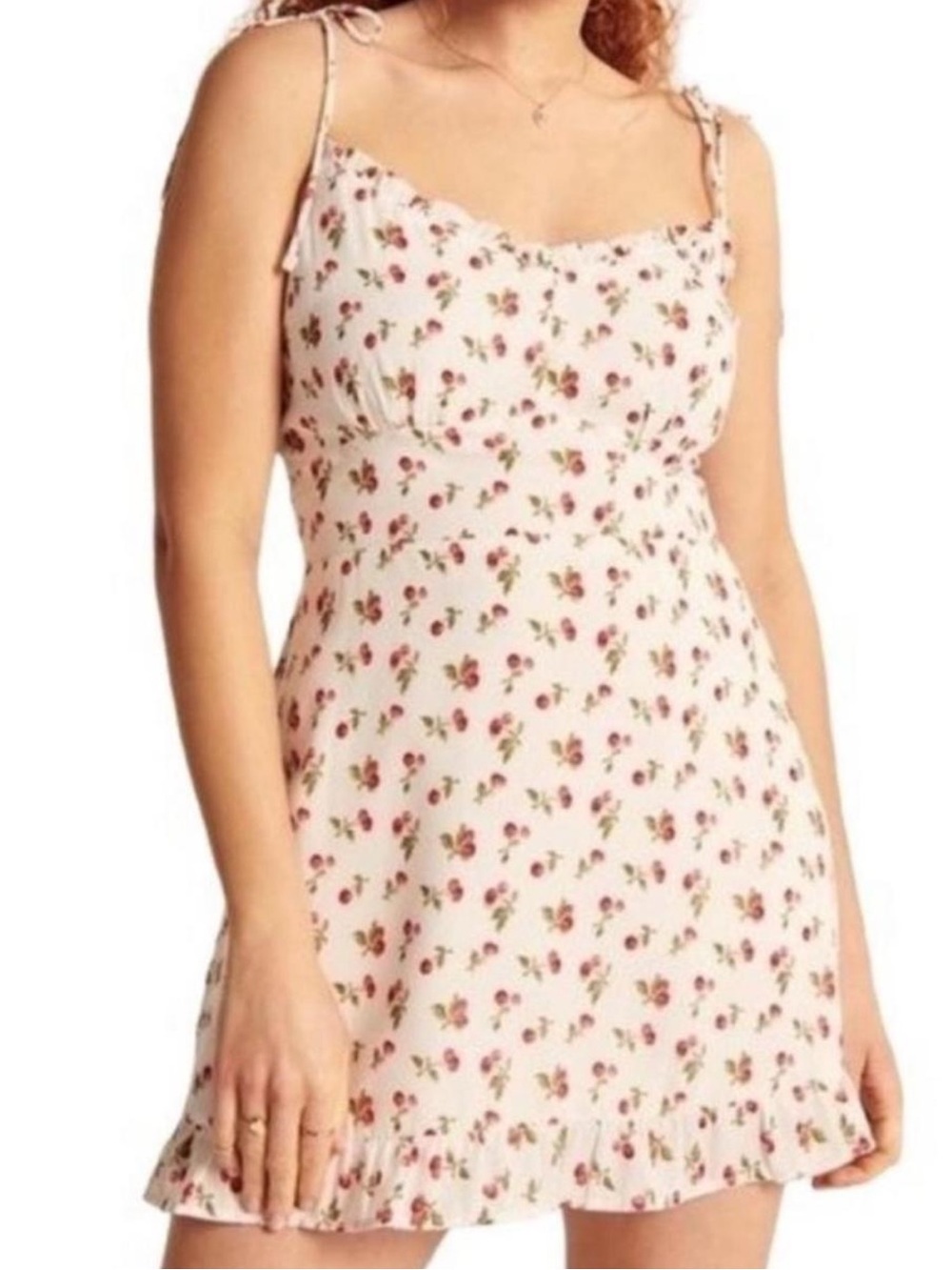Abercrombie & Fitch Cherry Tie-Shoulder Mini Dress